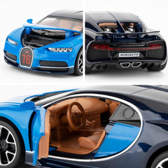 Bugatti Chiron blue 1:24 diecast Alloy Scale Model car collectible