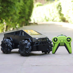 Remote Control Drift Tesla Pickup Truck – 360° Rotation, Monster Tyres, LED Lights & Powerful Sound | 1:12 Scale (6-10 Years) | Assorted Colors