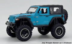 Jeep Wrangler Monster car 1:18 diecast scale model car - Big Size