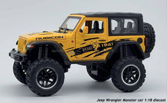 Jeep Wrangler Monster car 1:18 diecast scale model car - Big Size