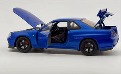 Nissan Skyline GTR R34 Fast & Furious 1:18 diecast scale model miniature car - Big Size