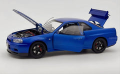 Nissan Skyline GTR R34 Fast & Furious 1:18 diecast scale model miniature car - Big Size