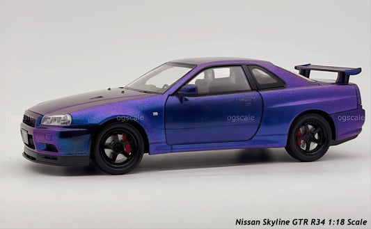 Nissan Skyline GTR R34 Fast & Furious 1:18 diecast scale model miniature car - Big Size