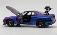 Nissan Skyline GTR R34 Fast & Furious 1:18 diecast scale model miniature car - Big Size