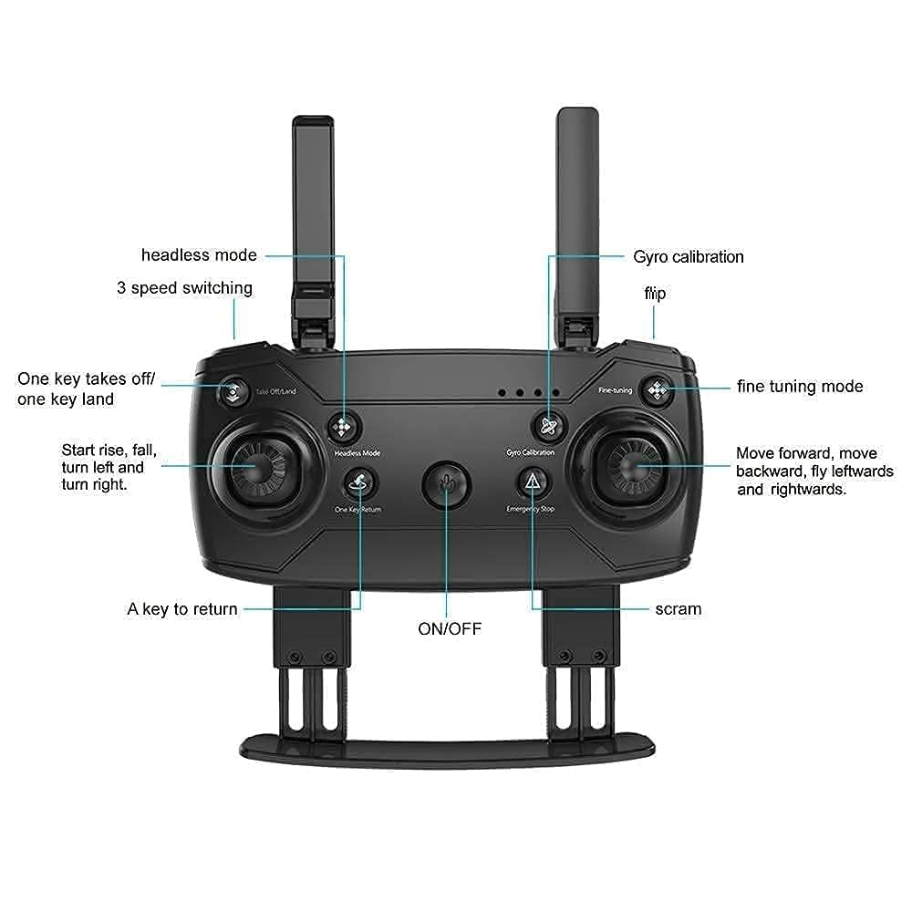 Wifi FPV Drone With 4K HD 120° Wide Angle Camera, 480P Live Video, 1000 mAh Long Flight Time, Auto Hover, Foldable RC Quadcopter for Adults