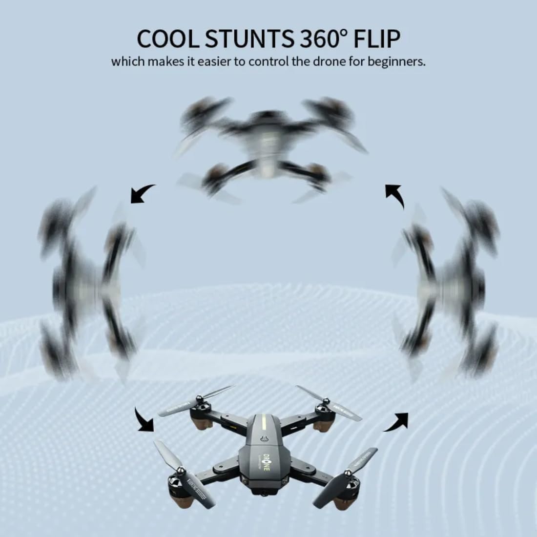 Wifi FPV Drone With 4K HD 120° Wide Angle Camera, 480P Live Video, 1000 mAh Long Flight Time, Auto Hover, Foldable RC Quadcopter for Adults