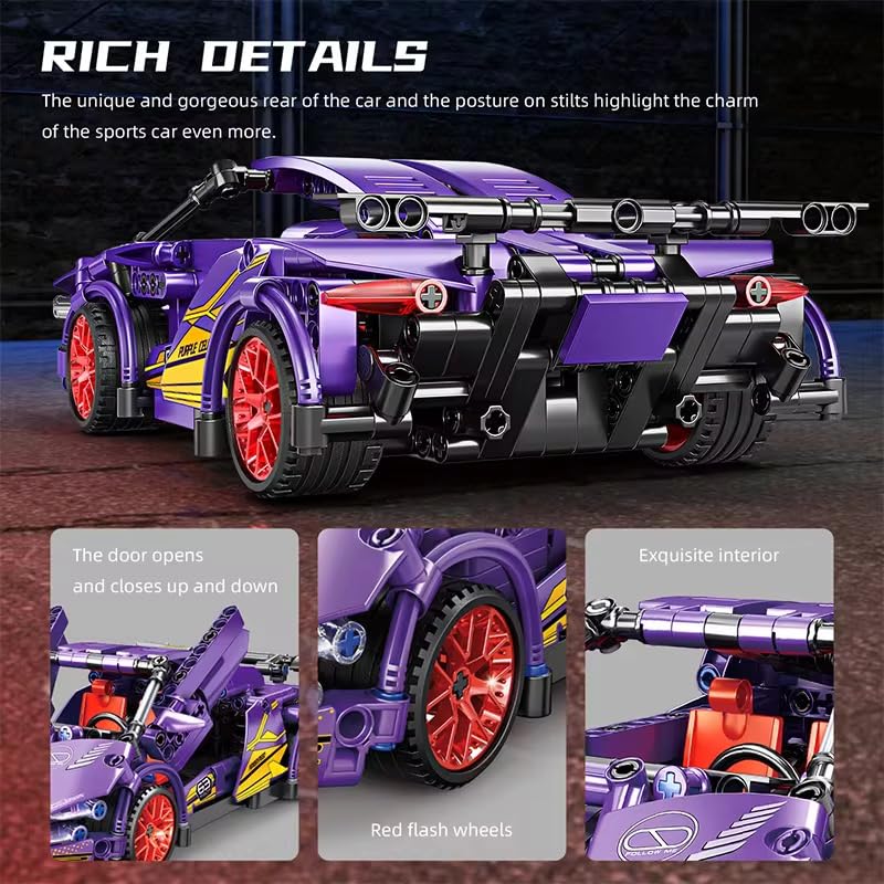 1:18 Scale Pull Back Racing Car Building Block Set