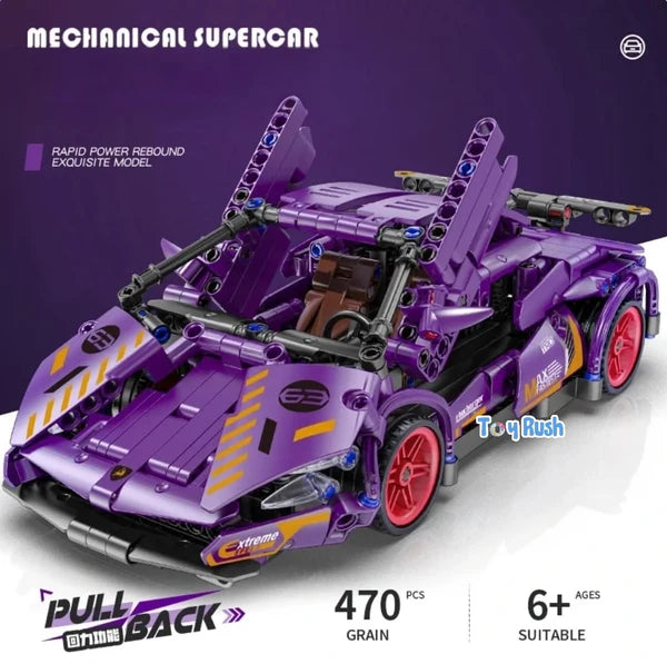 1:18 Scale Pull Back Racing Car Building Block Set
