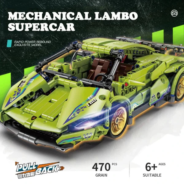 1:18 Scale Pull Back Racing Car Building Block Set