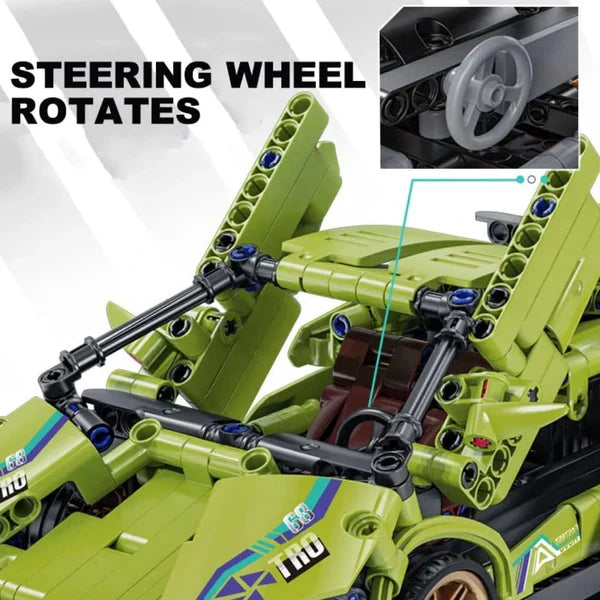 1:18 Scale Pull Back Racing Car Building Block Set