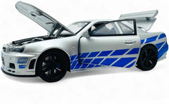 Nissan Skyline GT-R R34 Fast & Furious 1:24 diecast scale model car