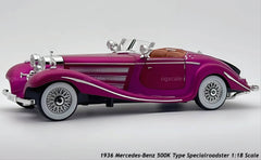 1936 Mercedes Benz 500K 1:24 Roadster diecast scale model car collectible