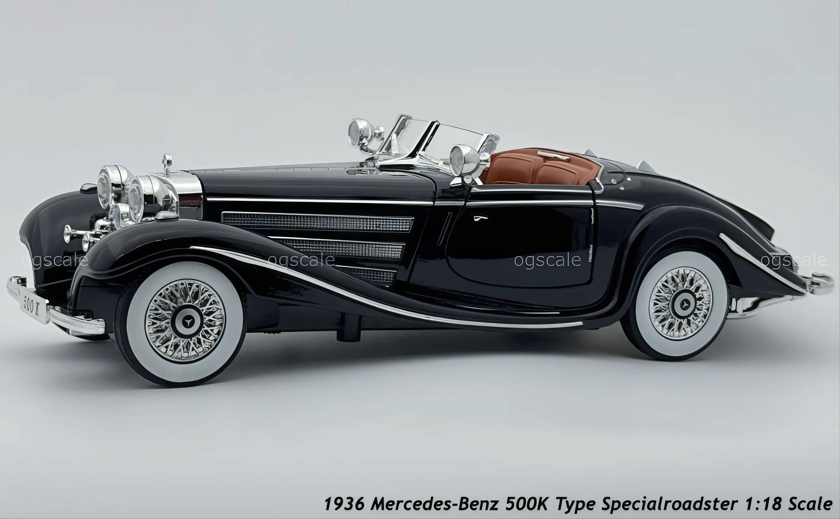1936 Mercedes Benz 500K 1:24 Roadster diecast scale model car collectible