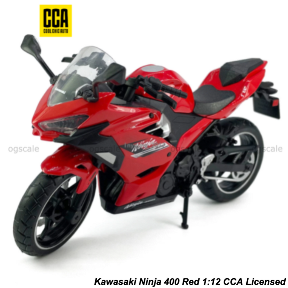 Kawasaki Ninja 400 Red 1:12 CCA licensed diecast scale model bike collectible