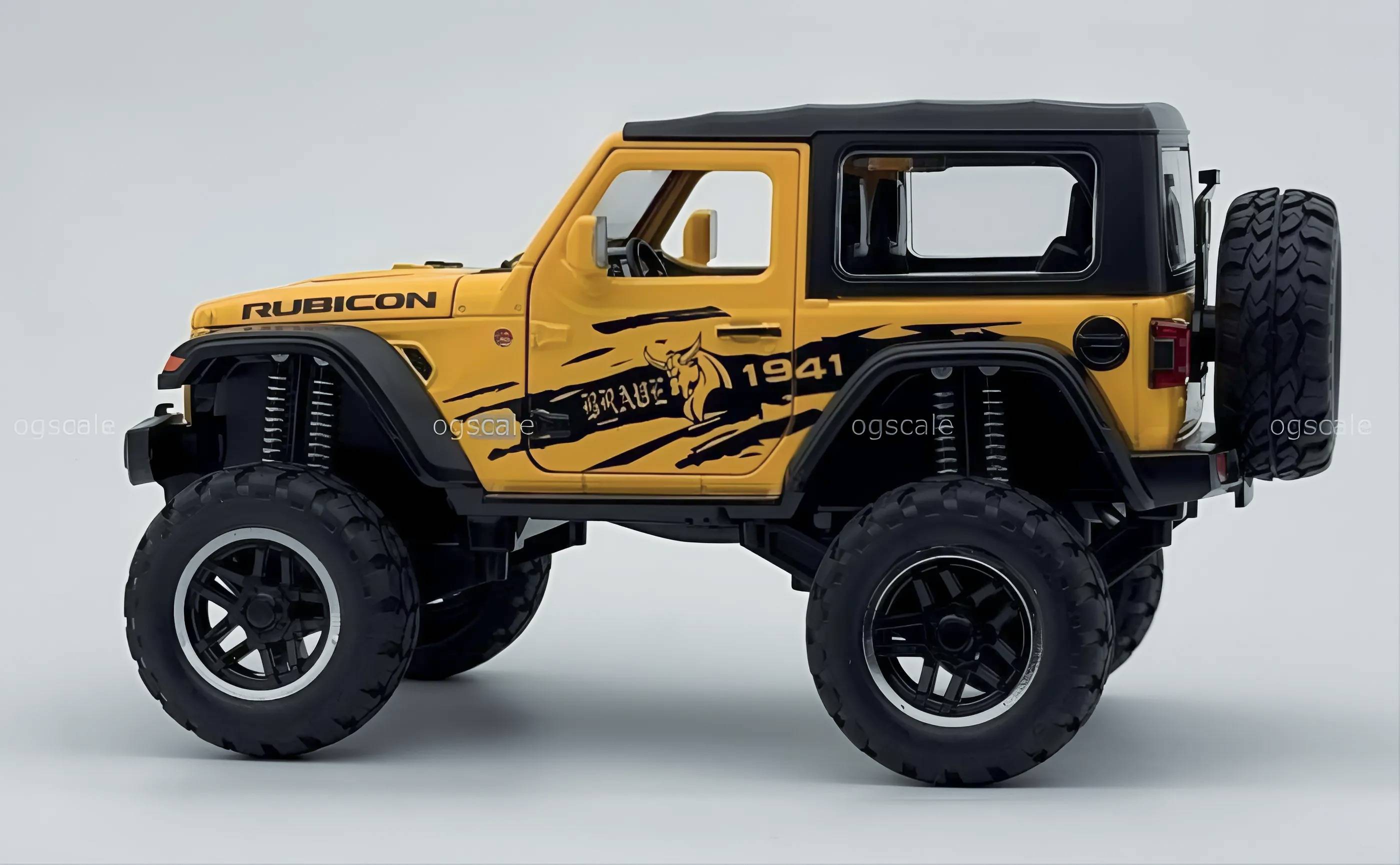 Jeep Wrangler Rubicon 3 Door 1:24 Removable Top diecast scale model car collectible